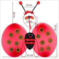Uğur Böceği Kanat, Asa ve Taç 3'lü Set