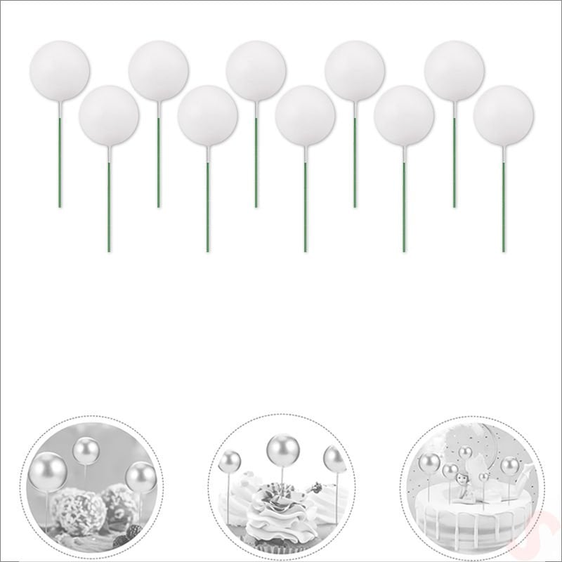 Çubuklu SüSLeme Topu, 2cm x 10 adet - Beyaz