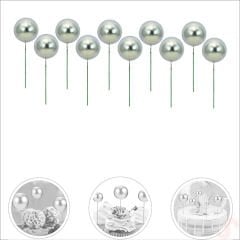 Çubuklu SüSLeme Topu, 2cm x 10 adet - Gümüş