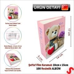 Bebek Fotoğraf Albümü, 10cm x 15cm x 100 Resimlik - Pembe
