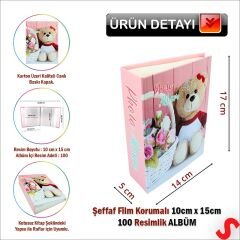 Bebek Fotoğraf Albümü, 10cm x 15cm x 100 Resimlik - Pembe