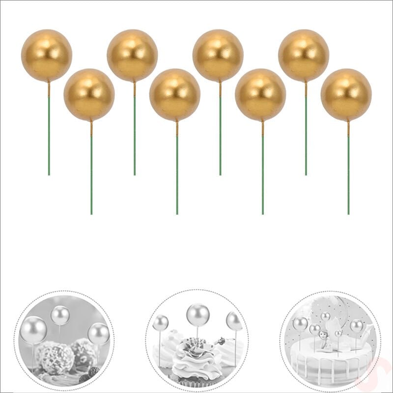 Çubuklu SüSLeme Topu, 3cm x 8 adet - Altın