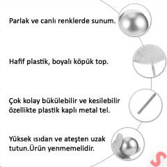 Çubuklu SüSLeme Topu, 3cm x 8 adet - Altın