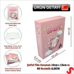 Bebek Fotoğraf Albümü Kutulu, 80 Resimlik - Pembe Tulum