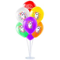 Balon Standlı, 7 Adet - Unicorn Rainbow Balon