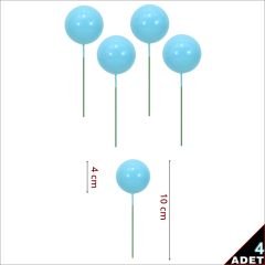 Çubuklu SüSLeme Topu, 4cm x 4 adet - Mavi
