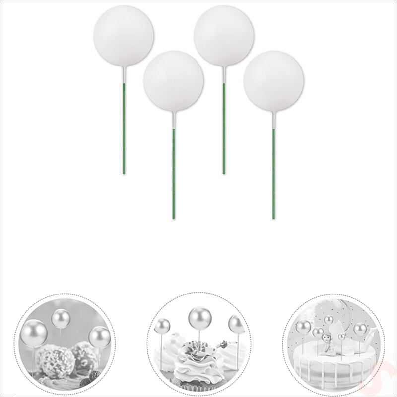 Çubuklu SüSLeme Topu, 4cm x 4 adet - Beyaz
