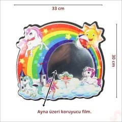 Unicorn Aynalı Duvar Stickerı, 33cm x 30cm