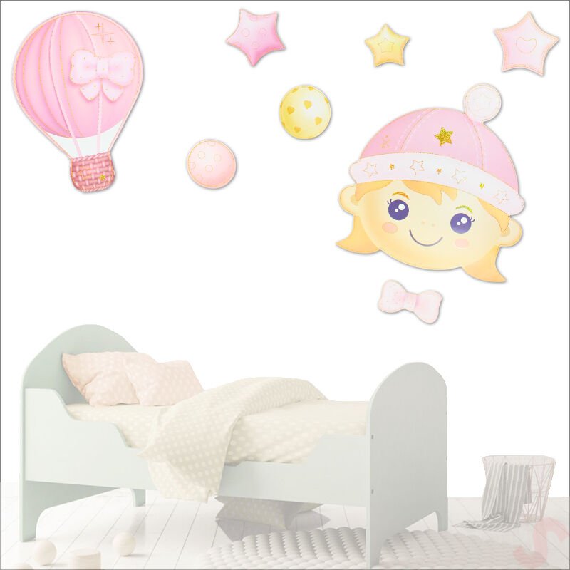Kız Bebek Odası, 8 Parça Duvar Sticker Seti