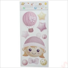 Kız Bebek Odası, 8 Parça Duvar Sticker Seti