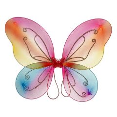 Kelebek Kanat, Asa ve Taç 3'lü Set - Rainbow