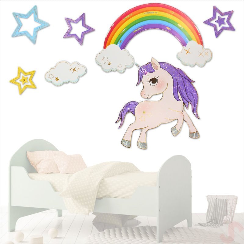 Unicorn, 7 Parça Duvar Sticker Seti