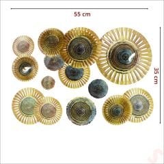 3 Boyutlu Dekoratif Duvar Sticker Seti, Altın