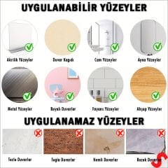 3 Boyutlu Dekoratif Duvar Sticker Seti, Renkli