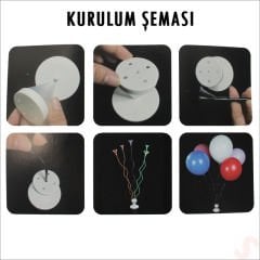 Spiral 50 cm, 5'li Balon Standı (Balonlar Hariç)