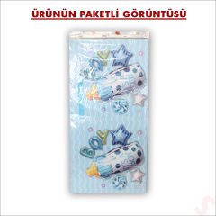 Kapaklı, Katlanır Demonte Karton Kutu, 30cm - Biberon & Mavi