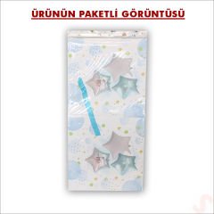 Kapaklı, Katlanır Demonte Karton Kutu, 30cm - Balon & Mavi