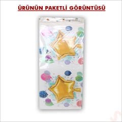 Kapaklı, Katlanır Demonte Karton Kutu, 30cm - Balon & Yeşil