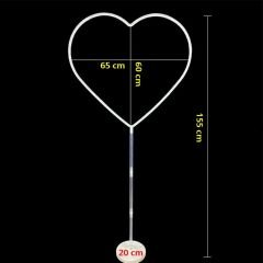Kalp Balon Standı - 155cm x 65cm (Balonlar Hariç)