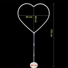 Kalp Balon Standı - 155cm x 65cm (Balonlar Hariç)