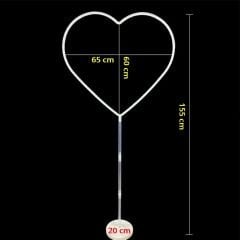 Kalp Balon Standı - 155cm x 65cm (Balonlar Hariç)