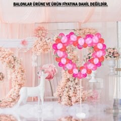 Kalp Balon Standı - 155cm x 65cm (Balonlar Hariç)