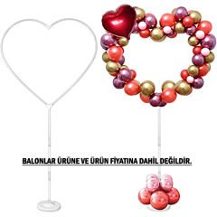 Kalp Balon Standı - 155cm x 65cm (Balonlar Hariç)