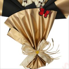 8 Pelüş Ayıcıklı, Kuru Çiçekli ve Led Işıklı Buket, 59x40cm