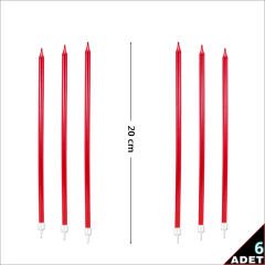 Krom MuM, 20 cm x 6 Adet - Kırmızı