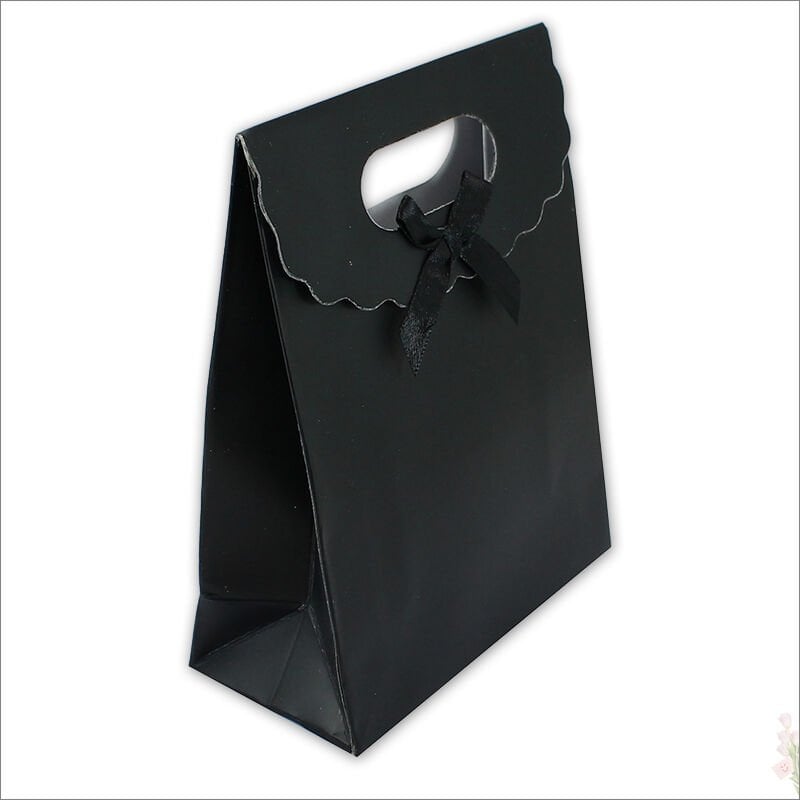 El Geçmeli Karton Çanta 38 x 27 x 15 cm, Siyah - 1 Adet