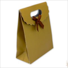 El Geçmeli Karton Çanta 38 x 27 x 15 cm, Mat Altın - 1 Adet