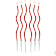 Spiral Krom MuM, 15 cm x 6 Adet - Kırmızı