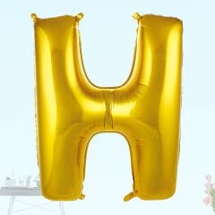 H Harf Folyo Balon, 100 cm - Altın