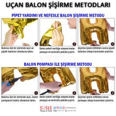H Harf Folyo Balon, 100 cm - Altın