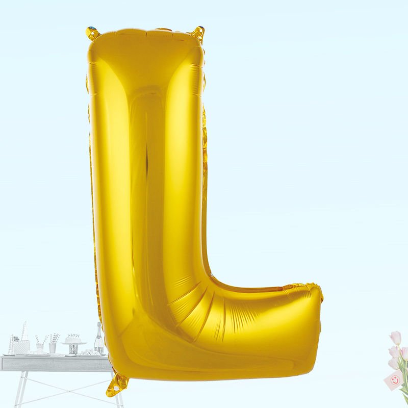 L Harf Folyo Balon, 100 cm - Altın