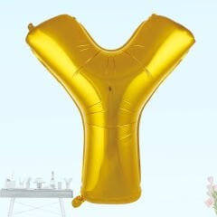 Y Harf Folyo Balon, 100 cm - Altın