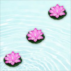 Suda Yüzen Nilüfer Çiçeği Pilli Led MuM - Pembe, 3 Adet