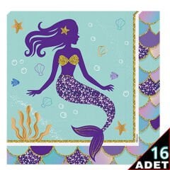Pırıltılı Deniz Kızı Peçete - 16 Adet