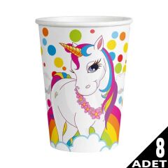 Unicorn Rainbow, Karton Bardak, 8 Adet