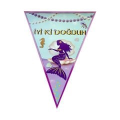 Deniz Kızı İyiki Doğdun Üçgen Bayrak Flama - 2,00 mt.