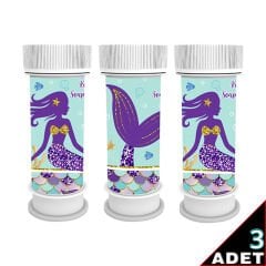 Pırıltılı Deniz Kızı Köpük Baloncuk - 3 Adet