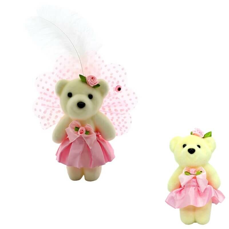 Süslü Minik Ayıcık Süs, 11cm x 6cm - Pembe