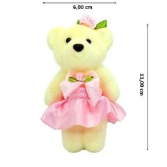 Süslü Minik Ayıcık Süs, 11cm x 6cm - Pembe