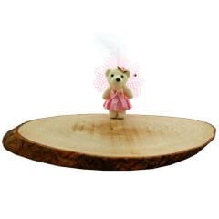 Süslü Minik Ayıcık Süs, 11cm x 6cm - Pembe