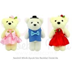 Süslü Minik Ayıcık Süs, 11cm x 6cm - Pembe