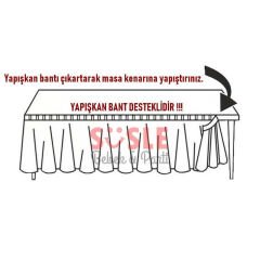 Masa Eteği, Plastik, 75 cm x 426 cm, Beyaz