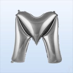 M Harf Gümüş Folyo Balon - 76 cm