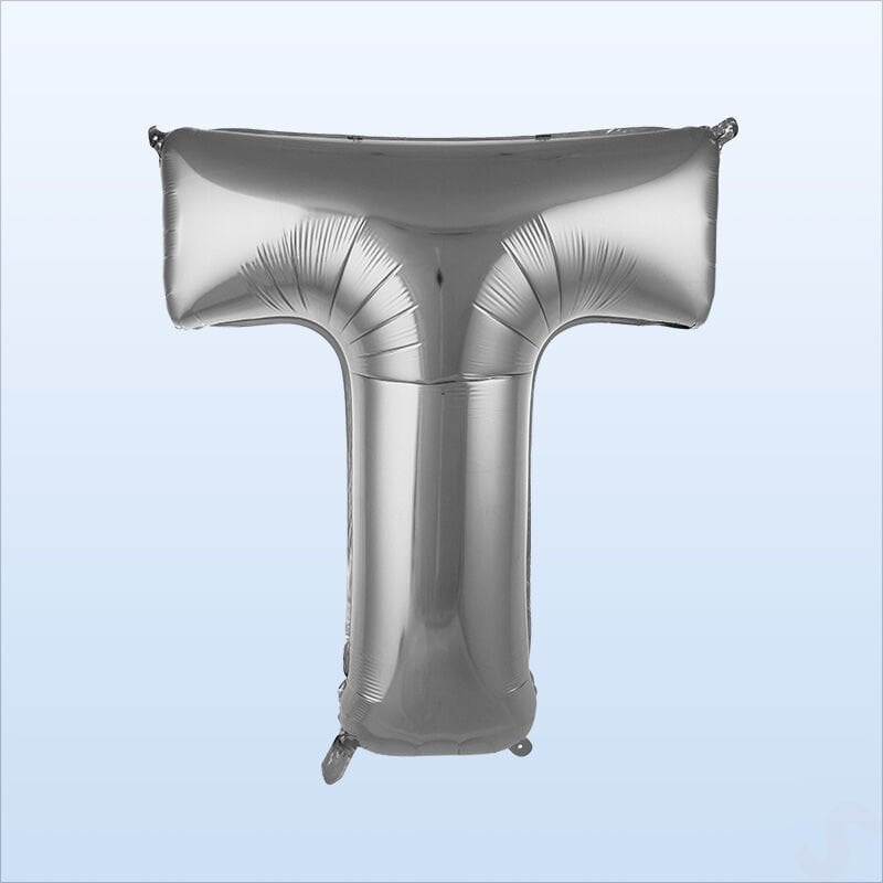 T Harf Gümüş Folyo Balon - 76 cm