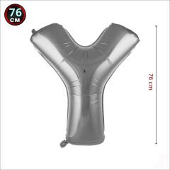 Y Harf Gümüş Folyo Balon - 76 cm
