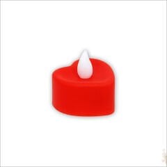 Led Işıklı Pilli Tealight Kalp MuM, 4x2cm Sarı Işık - 2 Adet